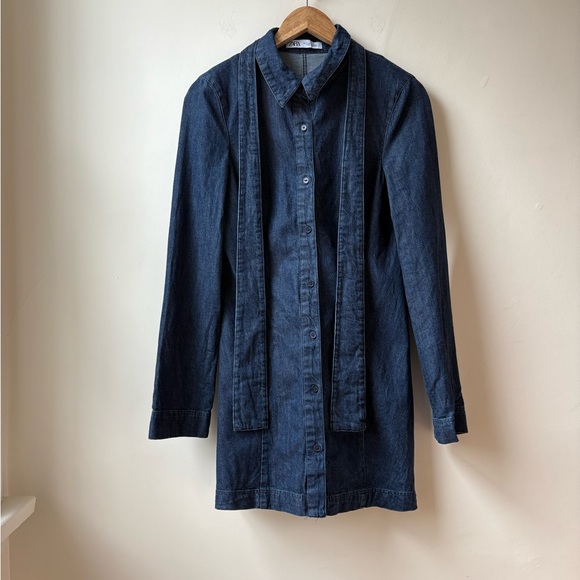 Zara Cotton Denim Dress - Picture 6 of 14